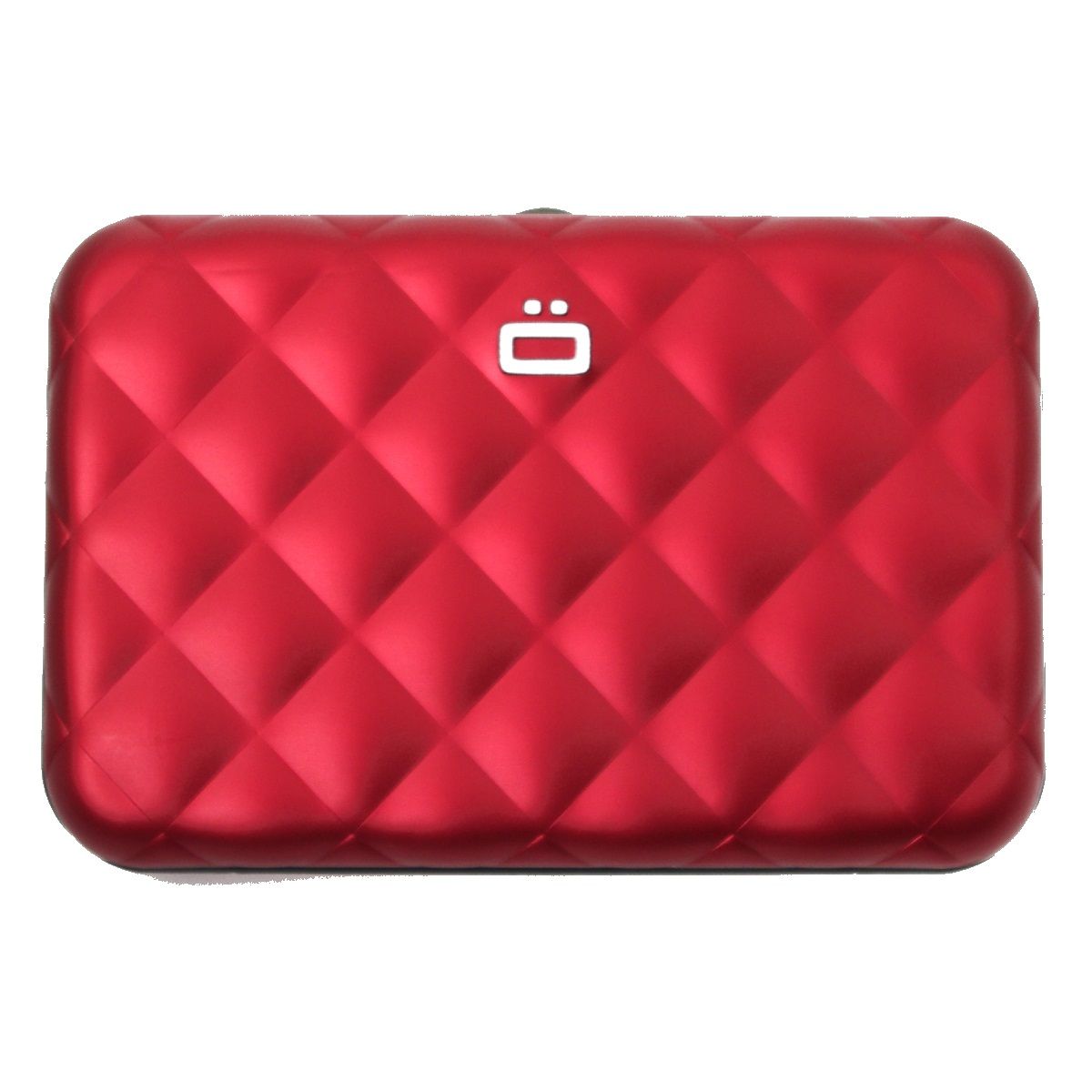 Aluminum Wallet Quilted Button - Red